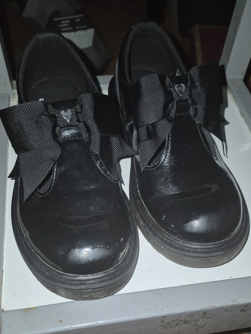 Dr. Marten Girls' Black Bow Patent Mary Jane Shoes